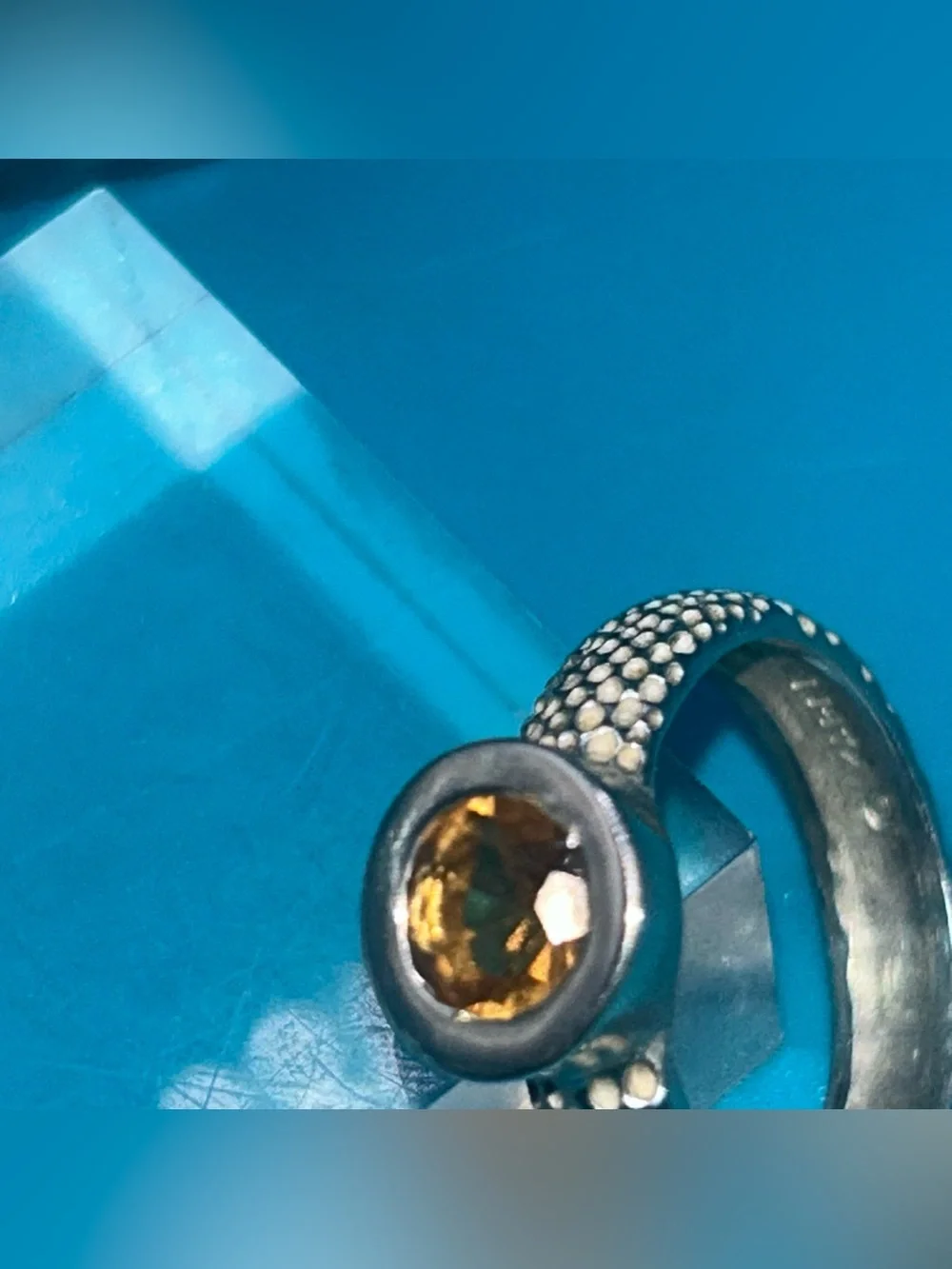 Vintage Signed Karel Sterling & Gemstone Ring Estate Find SZ 6 Rare Estate Find